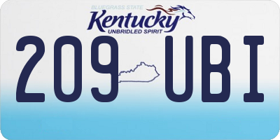 KY license plate 209UBI