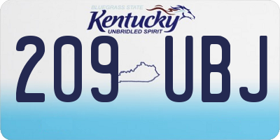 KY license plate 209UBJ