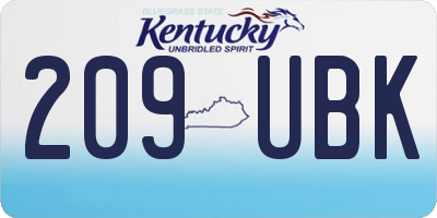 KY license plate 209UBK