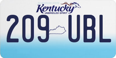 KY license plate 209UBL