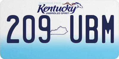 KY license plate 209UBM
