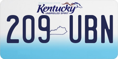 KY license plate 209UBN