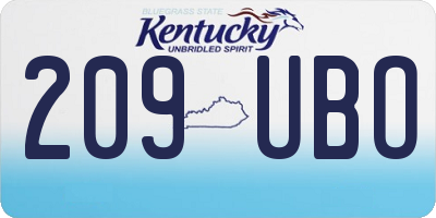 KY license plate 209UBO