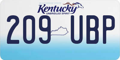 KY license plate 209UBP