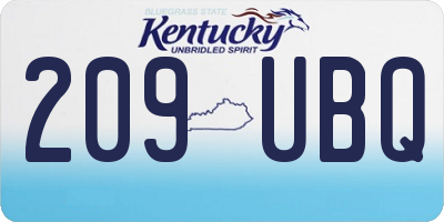 KY license plate 209UBQ