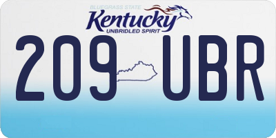 KY license plate 209UBR