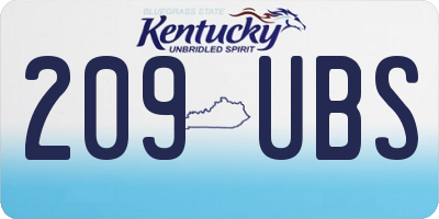 KY license plate 209UBS