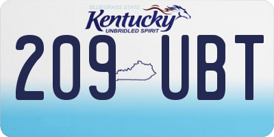 KY license plate 209UBT
