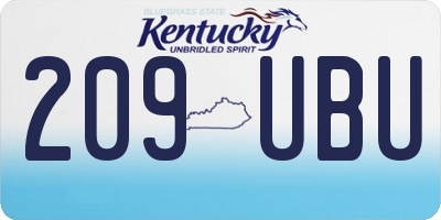 KY license plate 209UBU