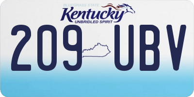 KY license plate 209UBV