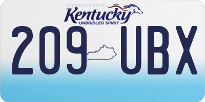 KY license plate 209UBX