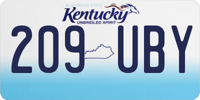 KY license plate 209UBY