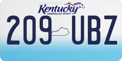 KY license plate 209UBZ