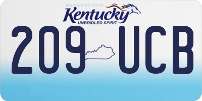 KY license plate 209UCB