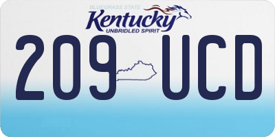 KY license plate 209UCD