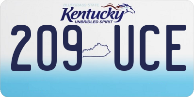 KY license plate 209UCE