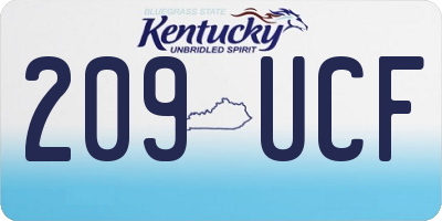 KY license plate 209UCF