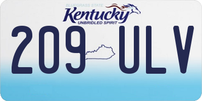 KY license plate 209ULV