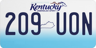 KY license plate 209UON