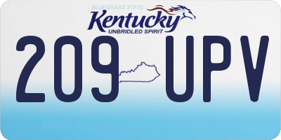 KY license plate 209UPV
