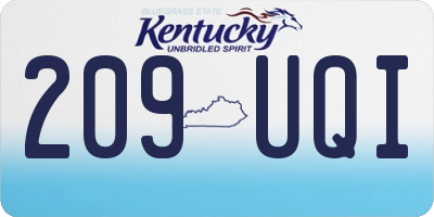 KY license plate 209UQI