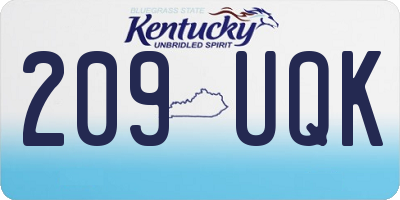 KY license plate 209UQK