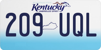 KY license plate 209UQL