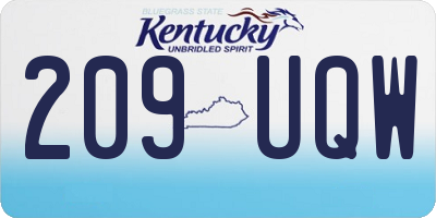 KY license plate 209UQW