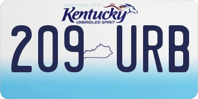 KY license plate 209URB
