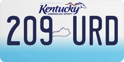 KY license plate 209URD
