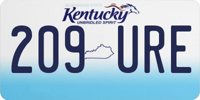 KY license plate 209URE