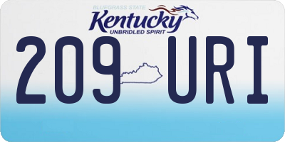 KY license plate 209URI