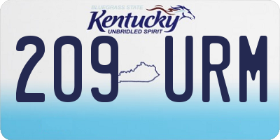 KY license plate 209URM