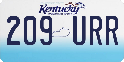 KY license plate 209URR