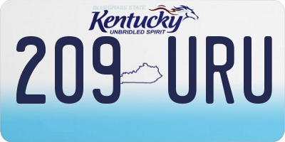 KY license plate 209URU