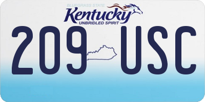 KY license plate 209USC