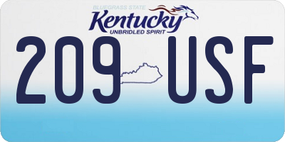 KY license plate 209USF
