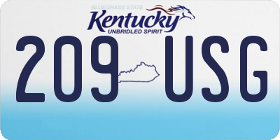 KY license plate 209USG