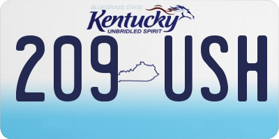 KY license plate 209USH