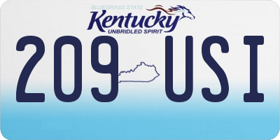 KY license plate 209USI