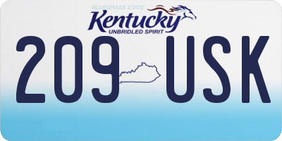 KY license plate 209USK