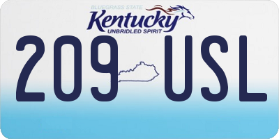 KY license plate 209USL