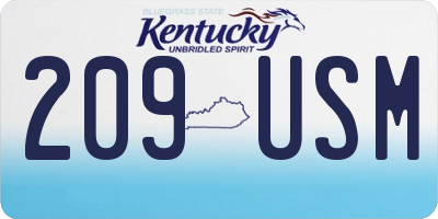 KY license plate 209USM
