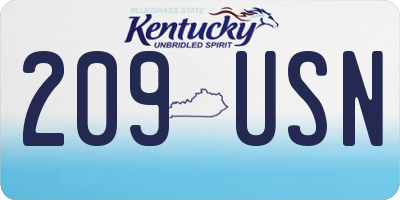 KY license plate 209USN