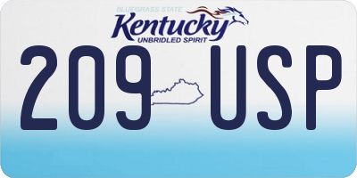 KY license plate 209USP