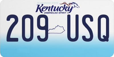 KY license plate 209USQ