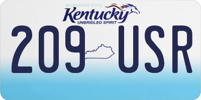 KY license plate 209USR