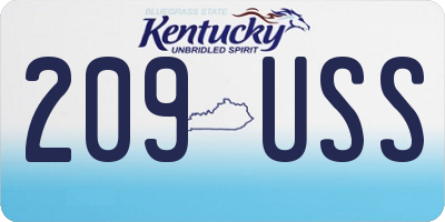 KY license plate 209USS