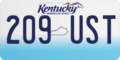 KY license plate 209UST