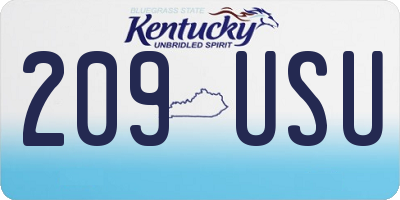 KY license plate 209USU
